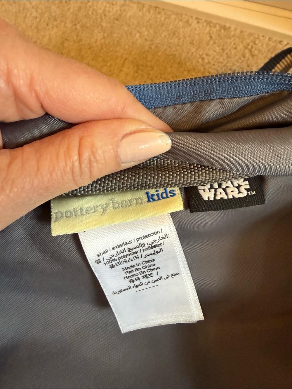 Pottery Barn Kids Star Wars Large Mackenzie Backpack Navy Blue School Travel - Picture 9 of 9